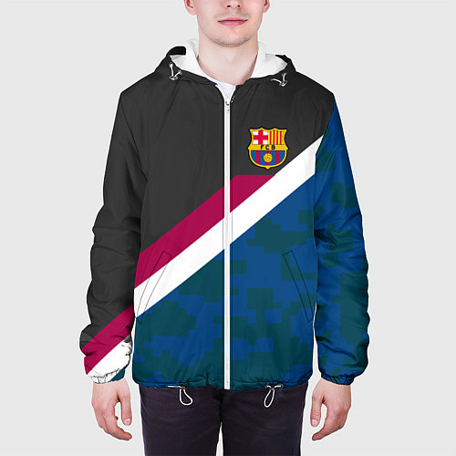 Мужская куртка FC Barcelona: Sport Camo / 3D-Белый – фото 3