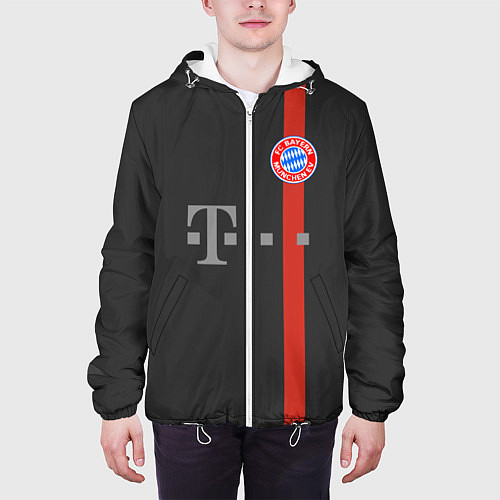 Мужская куртка Bayern FC: Black 2018 / 3D-Белый – фото 3