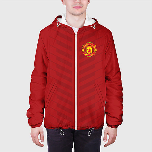 Мужская куртка Manchester United: Red Lines / 3D-Белый – фото 3