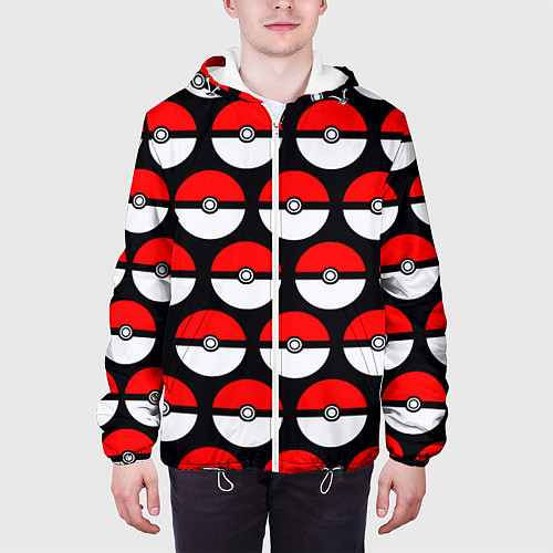 Мужская куртка Pokeball Pattern / 3D-Белый – фото 3