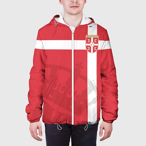 Мужская куртка Сборная Сербии / 3D-Белый – фото 3