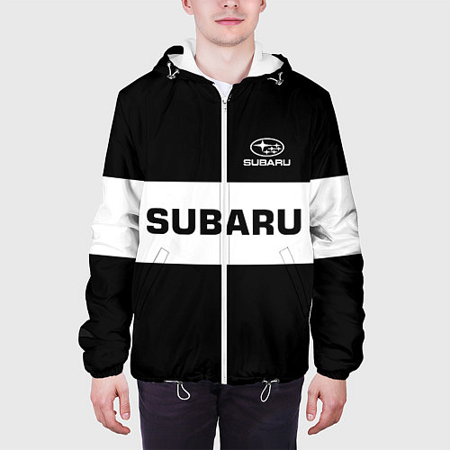 Мужская куртка Subaru: Black Sport / 3D-Белый – фото 3