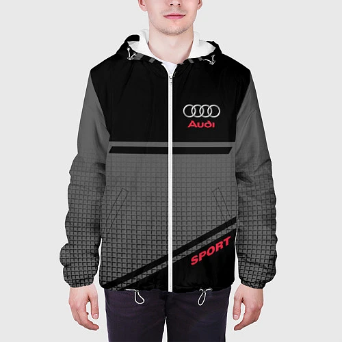 Мужская куртка Audi: Crey & Black / 3D-Белый – фото 3