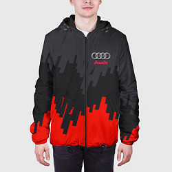Куртка с капюшоном мужская Audi: Tricolor, цвет: 3D-черный — фото 2