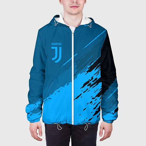 Мужская куртка FC Juventus: Blue Original / 3D-Белый – фото 3