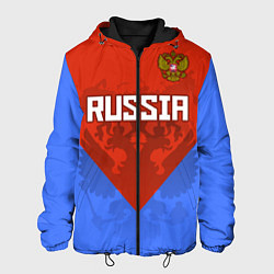 Куртка с капюшоном мужская Russia Red & Blue цвета 3D-черный — фото 1