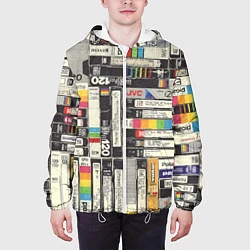 Куртка с капюшоном мужская VHS-кассеты, цвет: 3D-белый — фото 2