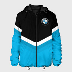 Куртка с капюшоном мужская BMW Black & Blue, цвет: 3D-черный