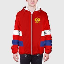 Куртка с капюшоном мужская Russia: Sport Tricolor, цвет: 3D-белый — фото 2