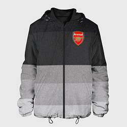 Куртка с капюшоном мужская ФК Арсенал: Серый стиль, цвет: 3D-черный