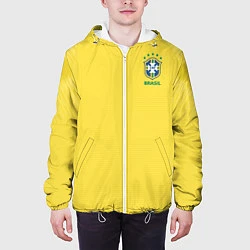 Куртка с капюшоном мужская Бразилия: ЧМ-2018, цвет: 3D-белый — фото 2