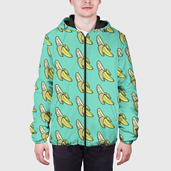Куртка с капюшоном мужская Любитель бананов, цвет: 3D-черный — фото 2