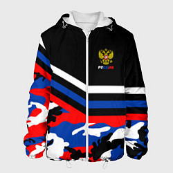 Куртка с капюшоном мужская Россия: Камуфляж, цвет: 3D-белый