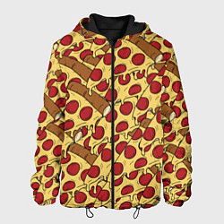 Куртка с капюшоном мужская Любитель пиццы, цвет: 3D-черный
