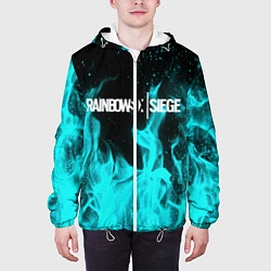 Куртка с капюшоном мужская R6S: Turquoise Flame, цвет: 3D-белый — фото 2