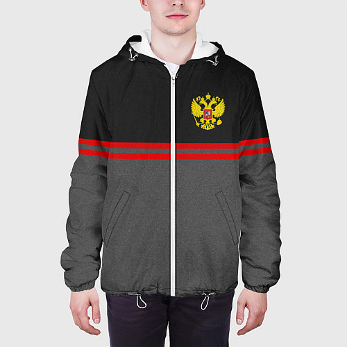 Мужская куртка Russia: Grey Style / 3D-Белый – фото 3