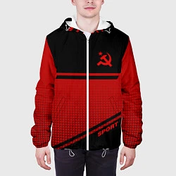 Куртка с капюшоном мужская USSR: Black Sport, цвет: 3D-белый — фото 2