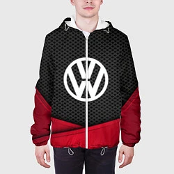 Куртка с капюшоном мужская Volkswagen: Grey Carbon, цвет: 3D-белый — фото 2