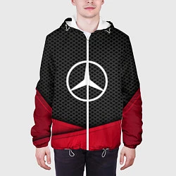 Куртка с капюшоном мужская Mercedes Benz: Grey Carbon, цвет: 3D-белый — фото 2