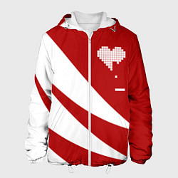 Куртка с капюшоном мужская Игра в сердца, цвет: 3D-белый