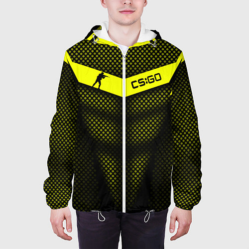 Мужская куртка CS:GO Yellow Carbon / 3D-Белый – фото 3