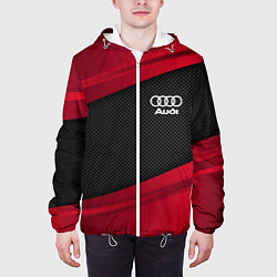 Куртка с капюшоном мужская Audi: Red Sport, цвет: 3D-белый — фото 2