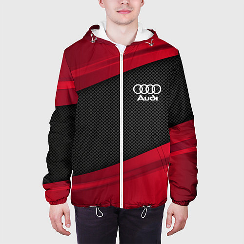 Мужская куртка Audi: Red Sport / 3D-Белый – фото 3