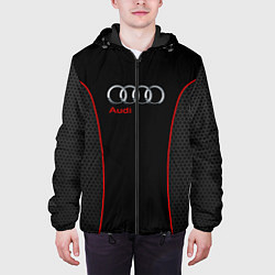 Куртка с капюшоном мужская Audi Style, цвет: 3D-черный — фото 2