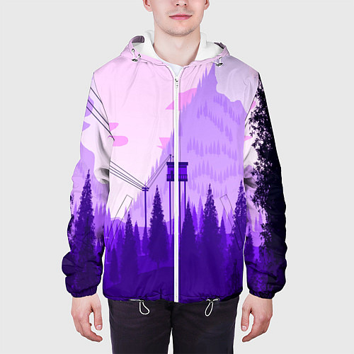 Мужская куртка Firewatch: Violet Wood / 3D-Белый – фото 3