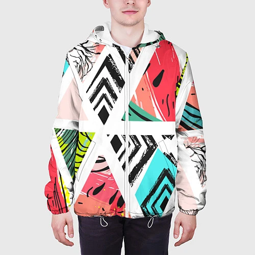Мужская куртка Тропическое ассорти / 3D-Белый – фото 3