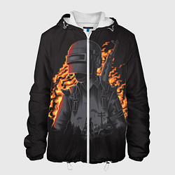 Куртка с капюшоном мужская PUBG: Flame Soldier, цвет: 3D-белый