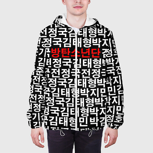 Мужская куртка BTS Hieroglyphs / 3D-Белый – фото 3