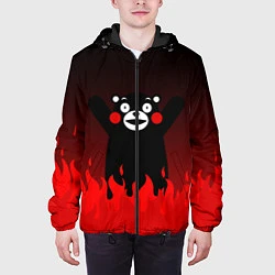 Куртка с капюшоном мужская Kumamon: Hell Flame, цвет: 3D-черный — фото 2