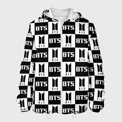 Куртка с капюшоном мужская BTS B&W, цвет: 3D-белый