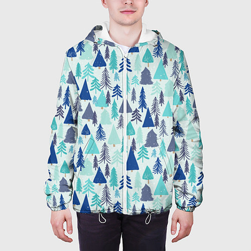 Мужская куртка Зимний лес / 3D-Белый – фото 3