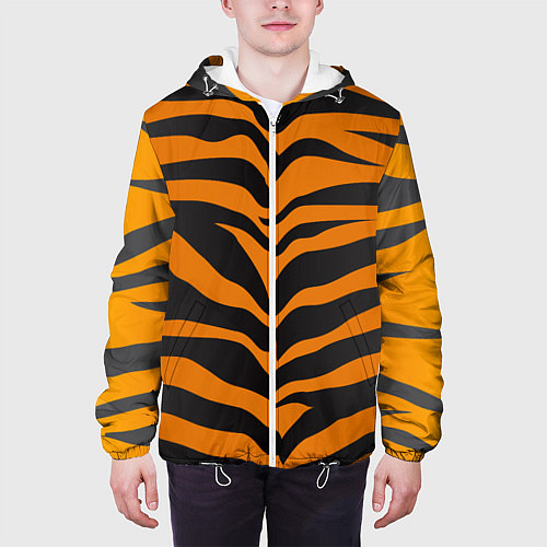 Мужская куртка Шкура тигра / 3D-Белый – фото 3