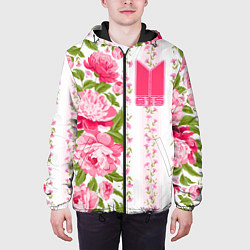 Куртка с капюшоном мужская BTS: Light Roses, цвет: 3D-черный — фото 2