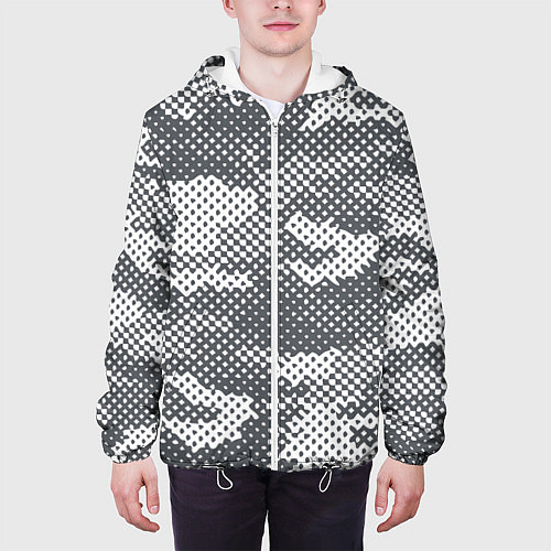 Мужская куртка Серый камуфляж / 3D-Белый – фото 3