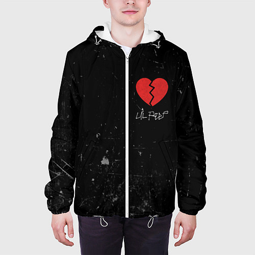 Мужская куртка Lil Peep: Broken Heart / 3D-Белый – фото 3