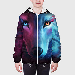 Куртка с капюшоном мужская Волчий взгляд, цвет: 3D-белый — фото 2