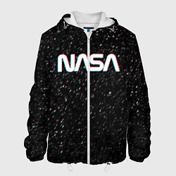 Куртка с капюшоном мужская NASA: Space Glitch, цвет: 3D-белый