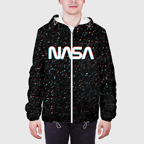 Мужская куртка NASA: Space Glitch / 3D-Белый – фото 3
