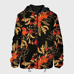 Куртка с капюшоном мужская Полевые цветы, цвет: 3D-черный
