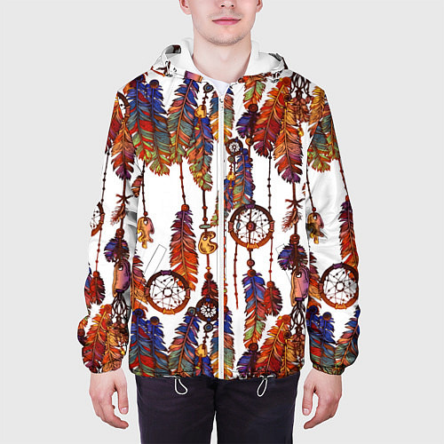 Мужская куртка Бохо перья / 3D-Белый – фото 3