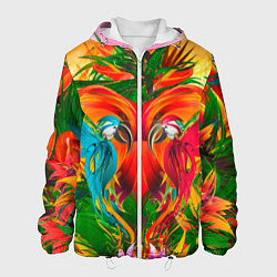 Куртка с капюшоном мужская Яркие тропики, цвет: 3D-белый