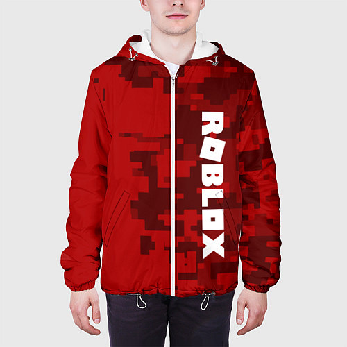 Мужская куртка ROBLOX: Red Camo / 3D-Белый – фото 3