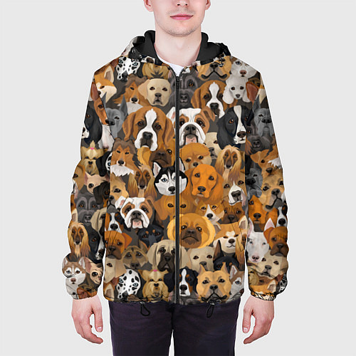 Мужская куртка Породы собак / 3D-Черный – фото 3