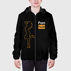Куртка с капюшоном мужская PornHub: Neon Girl, цвет: 3D-черный — фото 2