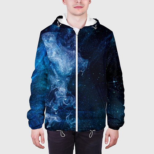 Мужская куртка Синий космос / 3D-Белый – фото 3