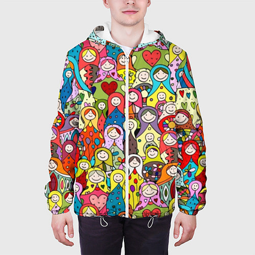 Мужская куртка Весёлые матрешки / 3D-Белый – фото 3